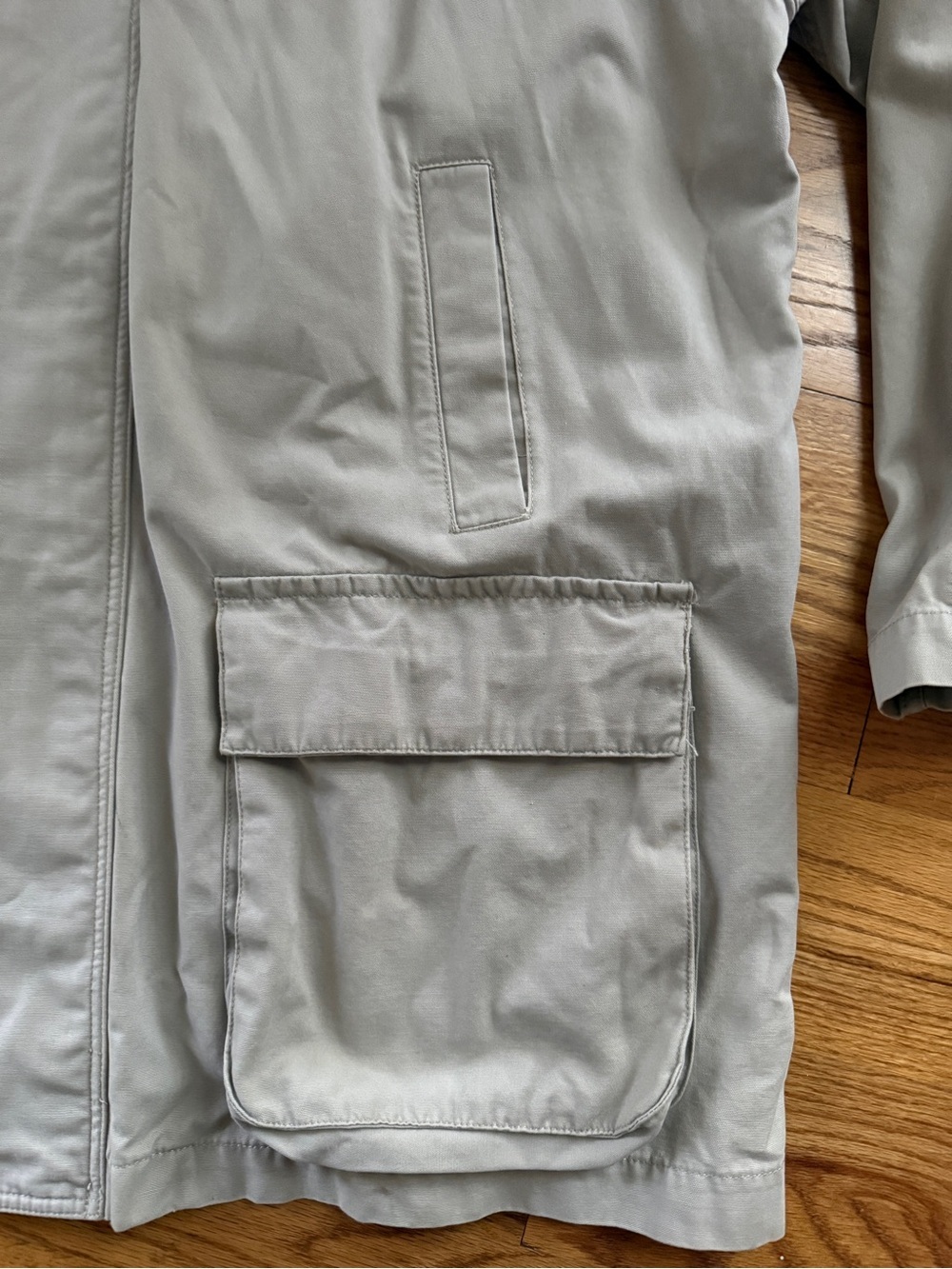 GAP Vintage Y2K Utility Jacket Khaki Cotton Coat Size L Oversized Workwear - Picture 4 of 9